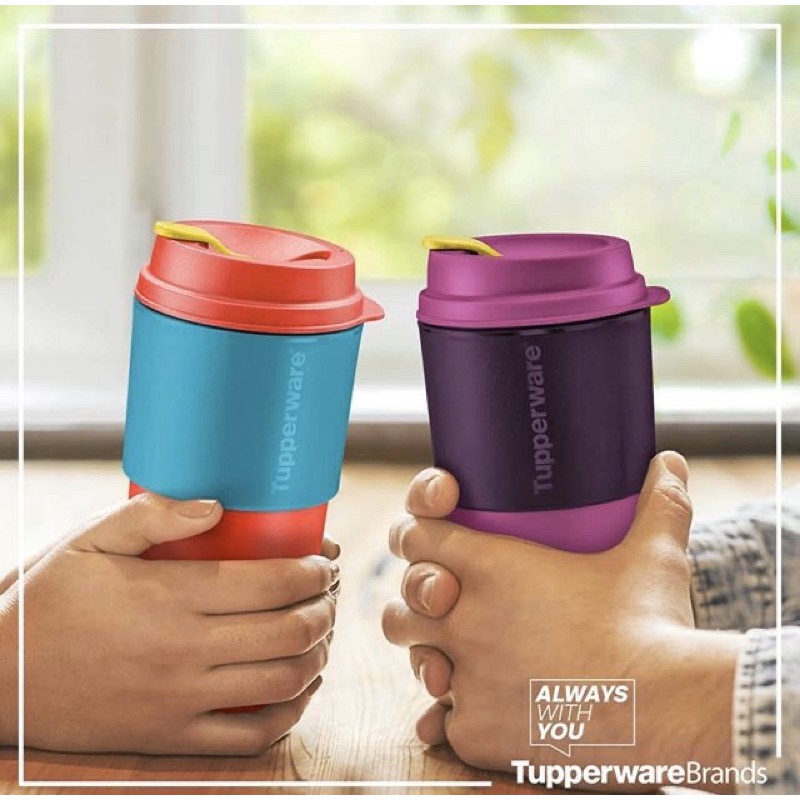 Tupperware Coffee To Go 490ml 1pcs ( red or purple) READY STOCK ...