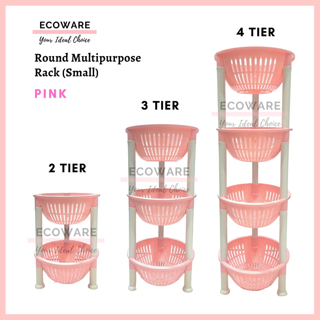 ECOWARE Round Multipurpose Rack Small / Rak Barang Serbaguna Kecil (2/3 ...