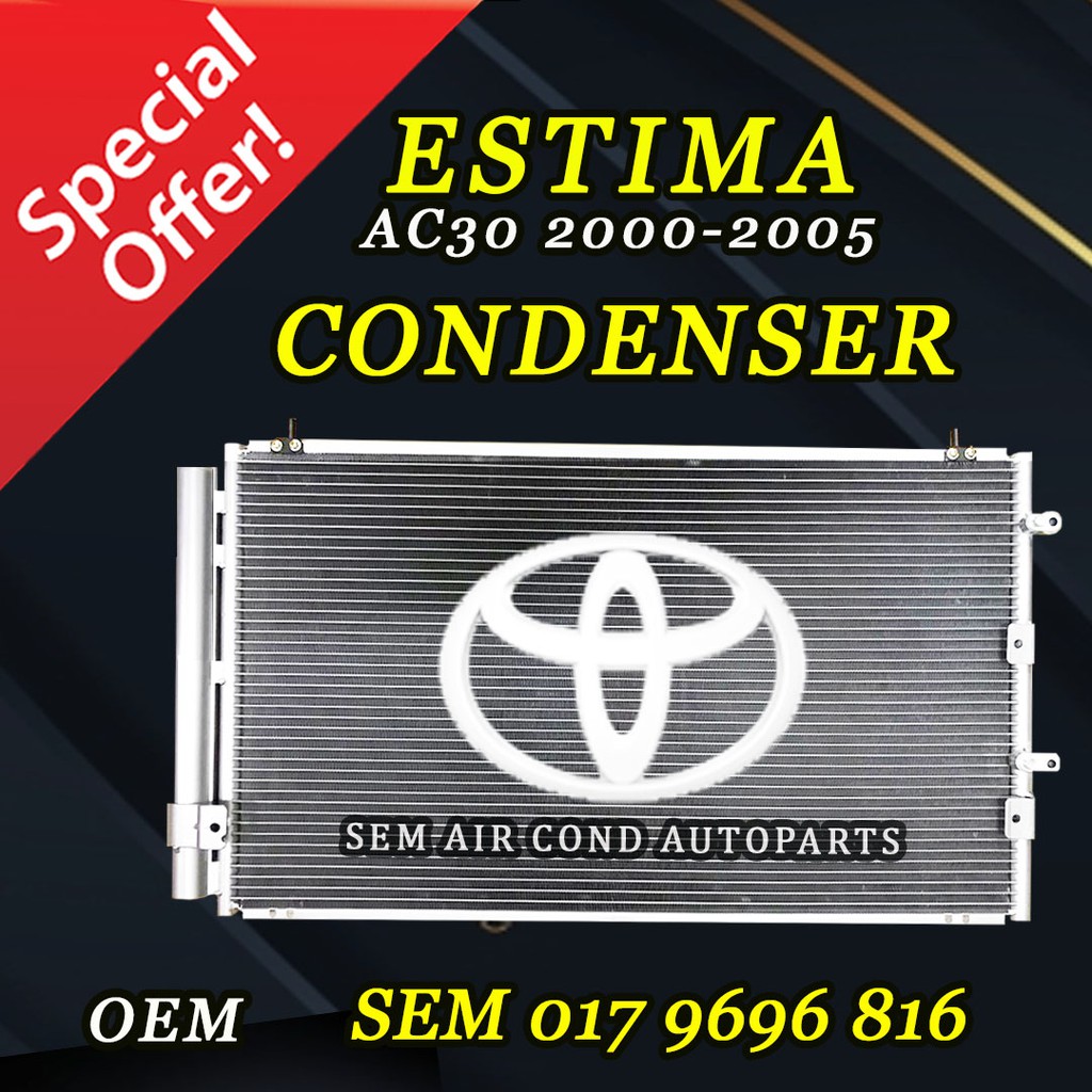 TOYOTA ESTIMA OLD MODEL 2000-2005 YEAR ACR30 NEW CONDENSER/ KONDENSER ...