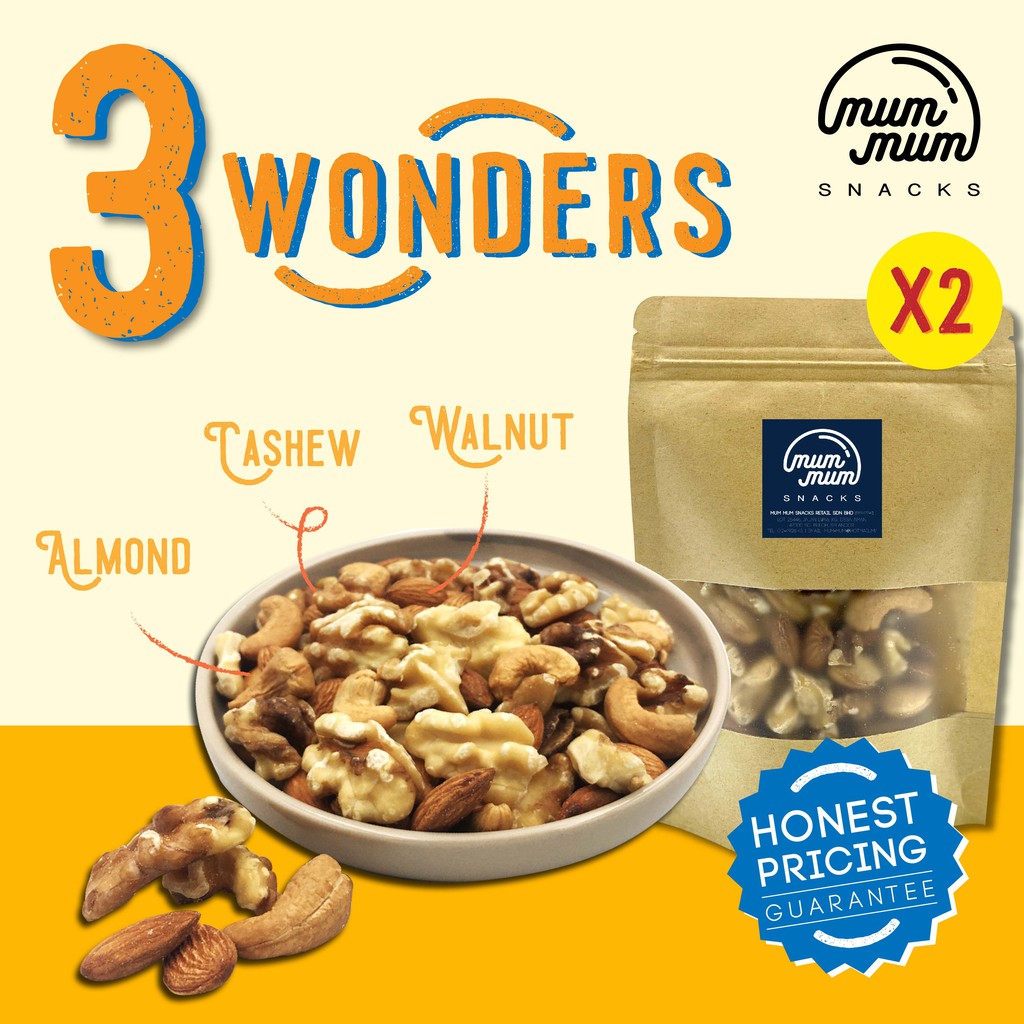 Mum Mum 3 Wonders Premium Roasted Mixed Nuts [500g & 1kg] 