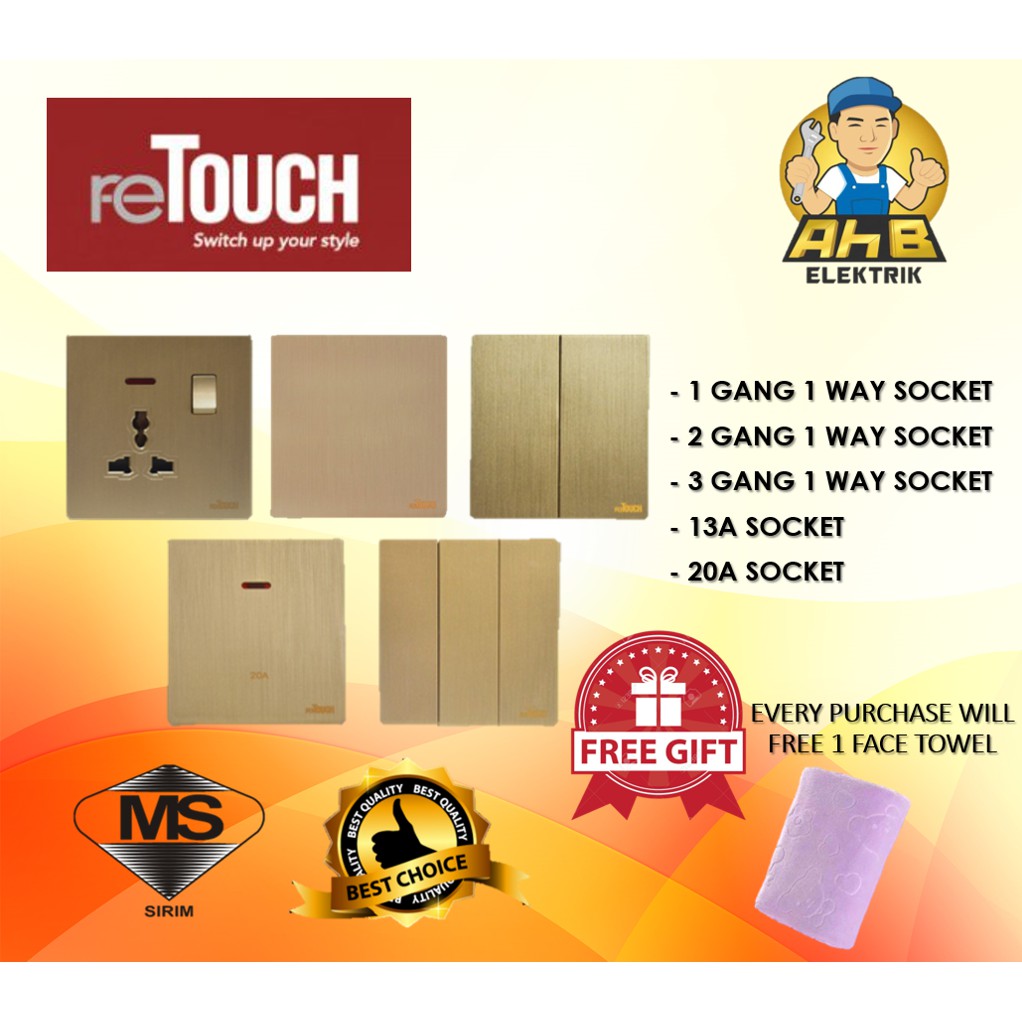 [SIRIM] Retouch Ultra Rimless Socket and Wall Switch Slim Modern Switch ...