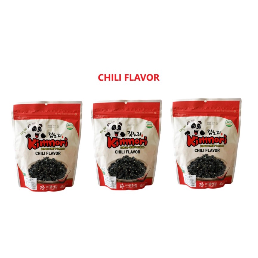 3 Pack Kimnori Seasoned Seaweed Flakes Chili Flavor (40g) Halal KCK