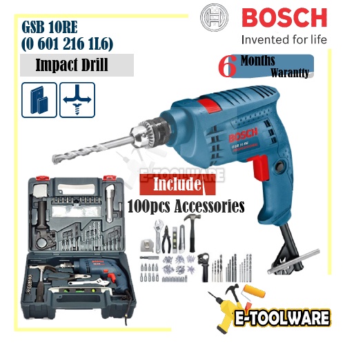 Bosch Impact Drill Set GSB 10RE Professional With 100pcs Accessories ...