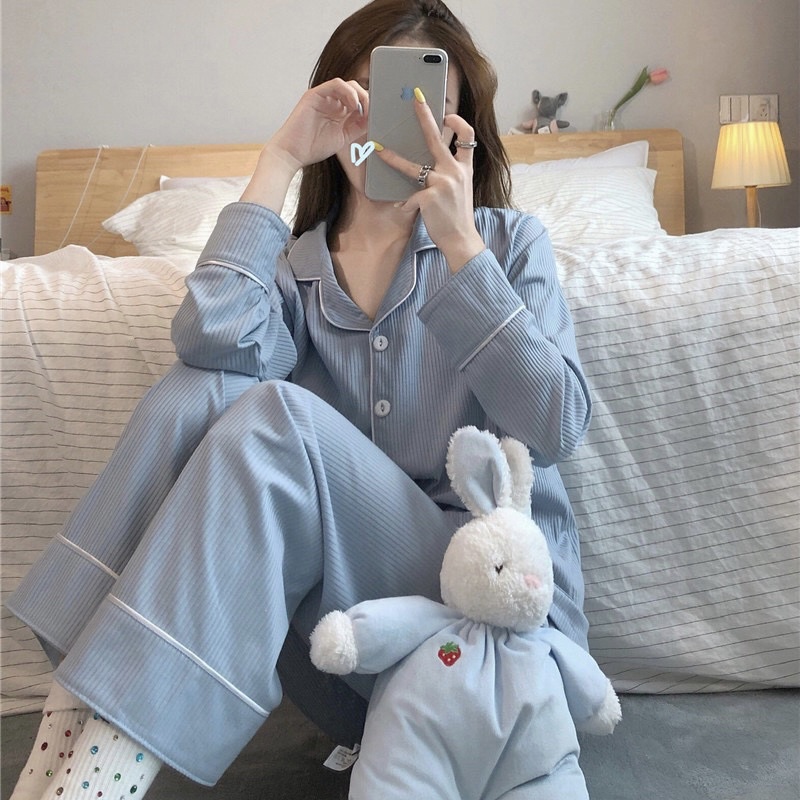 south-korea-ins-pajamas-female-sleeves-trousers-student-ins