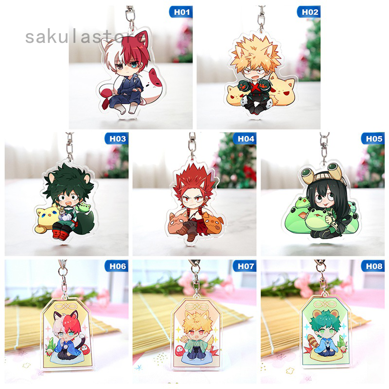 Manga My Hero Academia Keychain Cartoon Transparent Acrylic Key Ring ...