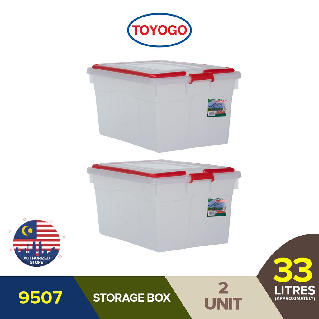 TOYOGO Handy Storage Box with Lid & Clip - Translucent 9507 (29L) [2/6 ...