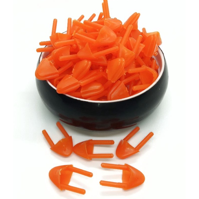 ️FRC ️(50pcs) Acrylic Duck Mouth Straight, Oren Color,20x13mm, Shopee