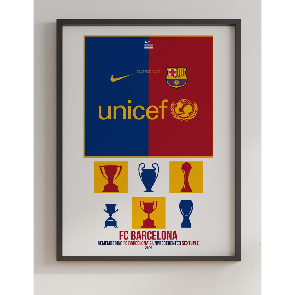 P27 | The Sextuple 2009 | FC Barcelona | A3 Poster | Shopee Malaysia