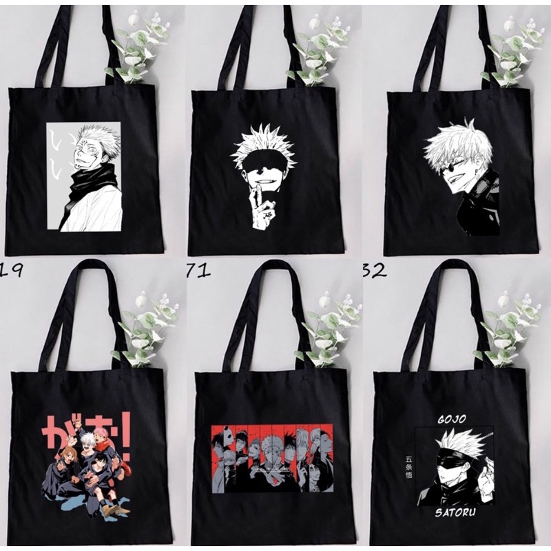 Anime Canvas Tote Bag Jujutsu Kaisen Tote Bag / Student Tote Bag ...