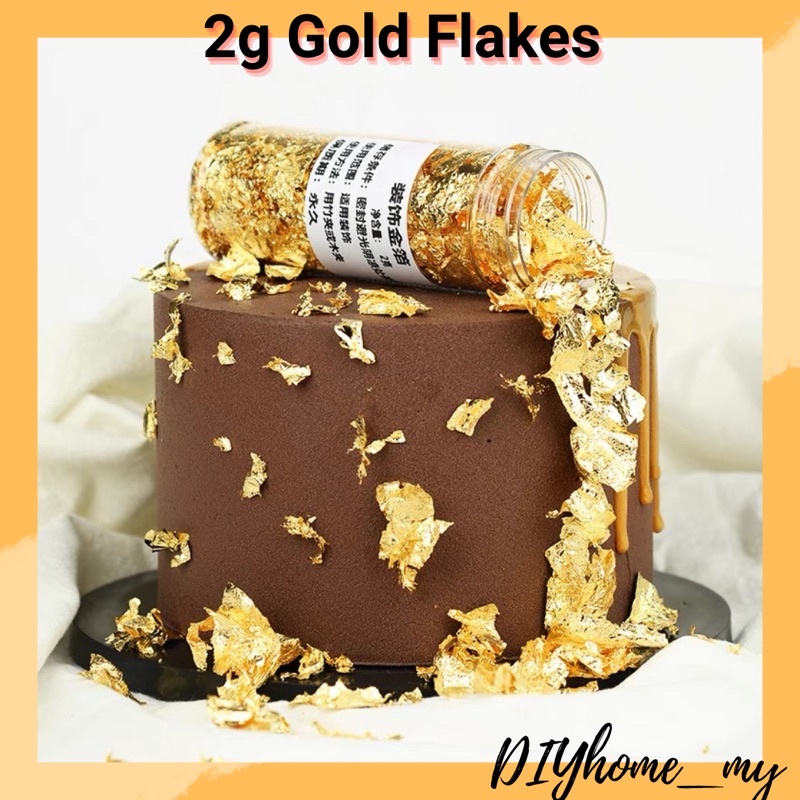 2g GOLD FLAKES / GOLD LEAF CAKE DECORATION 金箔蛋糕装饰烘焙冰淇淋