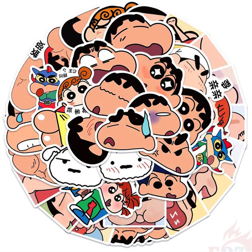 50Pcs/Set Crayon Shin-chan Series 02 Funny Emoji Stickers Yoshito Usui ...