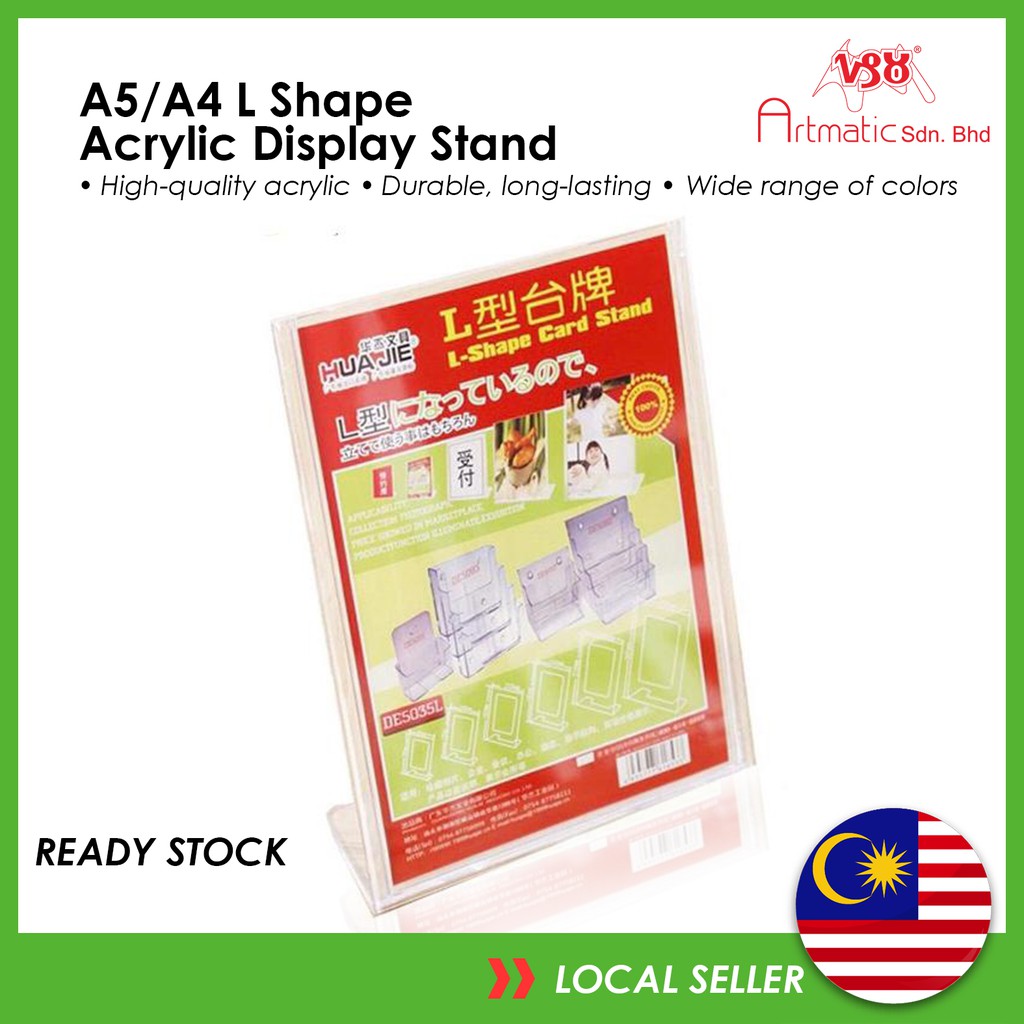 ARTMATIC | Acrylic L-Shaped Display Stand L Shape A4/A5 (Potrait)🔥Ready ...