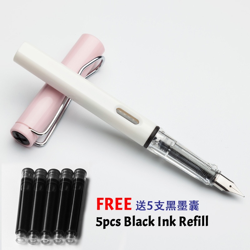Buy 1 pen FREE 5 Black Ink refill - Universal Student Black Ink Pen Set ...