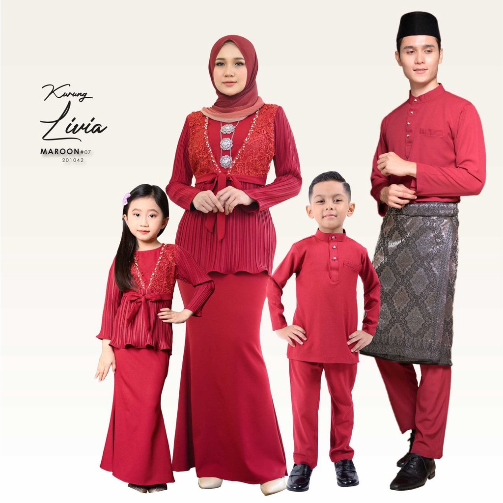Baju Raya 2024 | LIVIA | Sedondon Family Baju Melayu Baju Kurung | Set ...