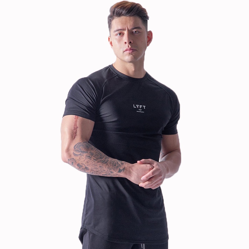 High Quality Men Tshirt High Elasticity Professional GYM Fitness O-Neck ...