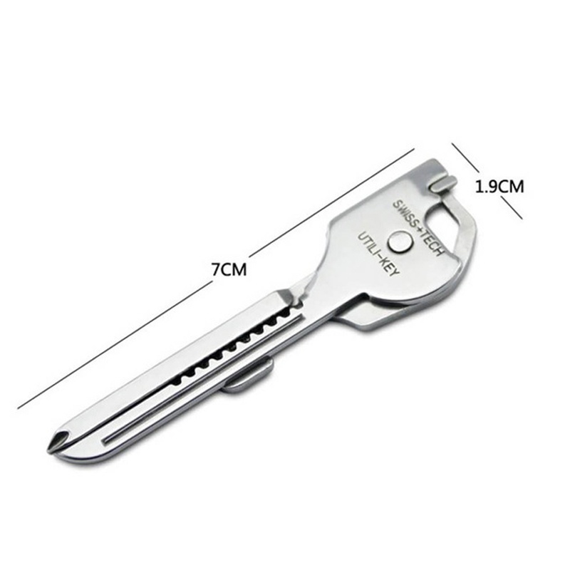 6 in 1 Multi-functional Stainless Utili-Key Key Ring Pocket Opener ...