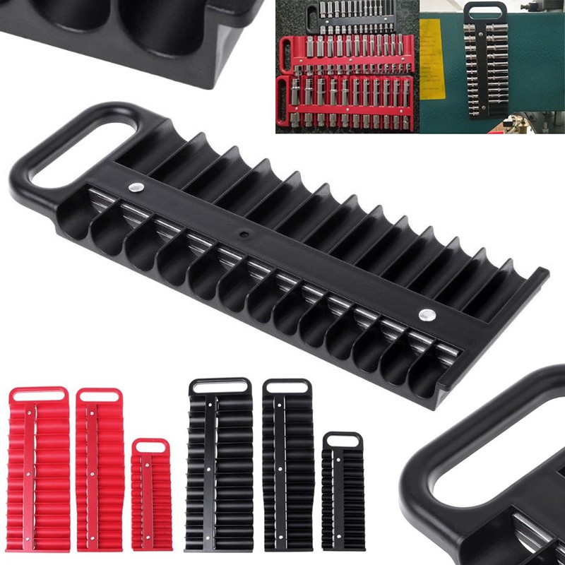 Magnetic Drive Socket Holder Tray 26 Sockets Metric Organizer Rail Rack ...