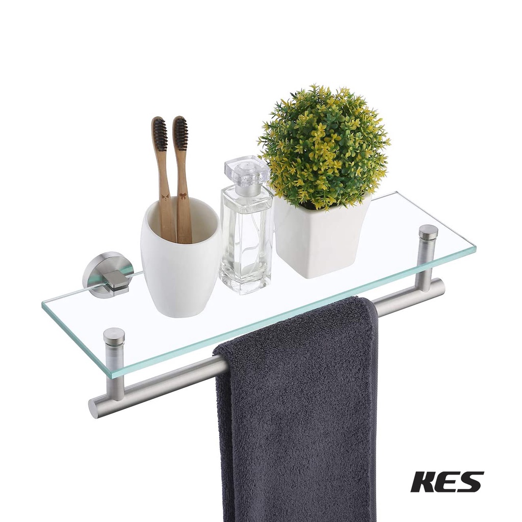 KES Glass Shelf 16" Tempered Floating Shelf Wall Mount Glass Shelves ...