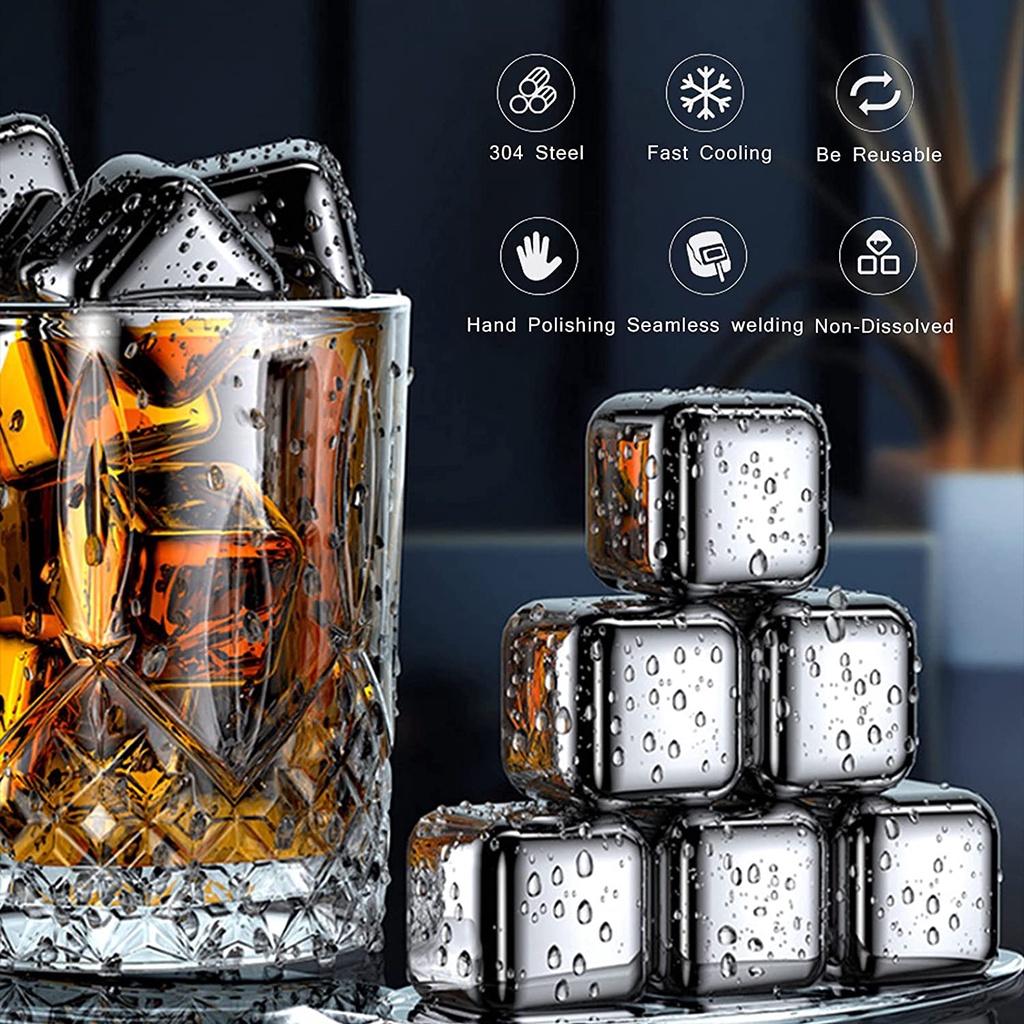 Ice Cube Reusable Stainless Steel 304 Food Grade Reusable Ice Cubes ...
