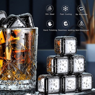 Whiskey Stones Stainless Steel Ice Cubes (Set of 8) | Plum Grove
