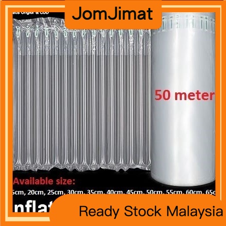 50m Inflatable Air Bubble Wrap Air Packaging Protective Bubble Tube ...