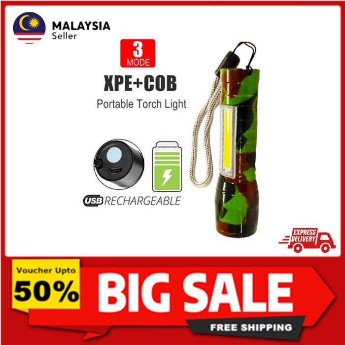 USB Mini Flashlight Torchlight Flash Torch Light LED Rechargeble ...