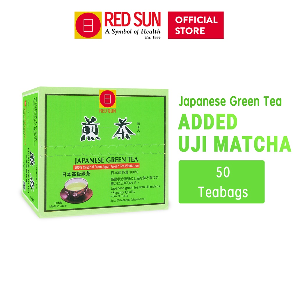 RED SUN Japan Green Tea | 50 Teabags | Finest Tea Leaves from the Uji ...