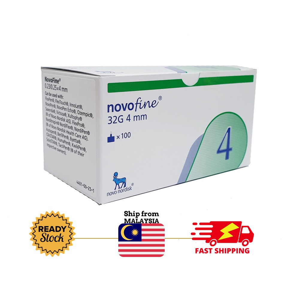 Novofine Insulin Pen Needles 32g 4mm 100'S (Expiry: More than 1 year ...