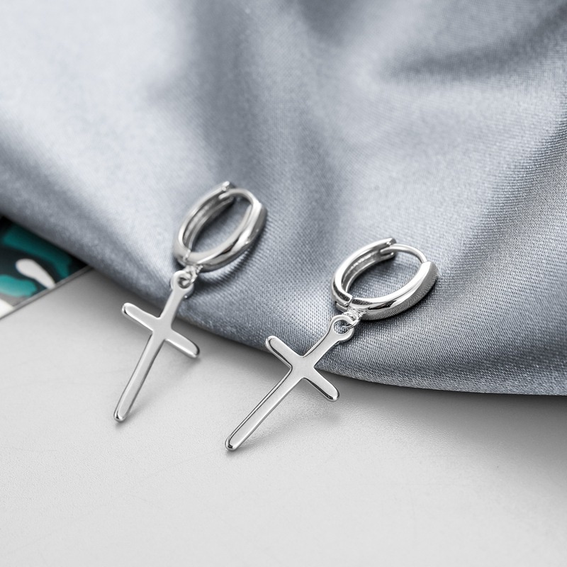 Juno 18K Matte Gold Boho Cross Ear Clip-ons: Multi-Colored