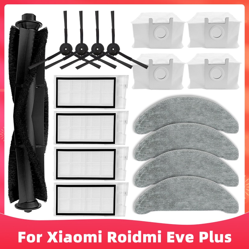 Dust Bag Roidmi Eve Plus Accessories Main Brush HEPA Filter Side