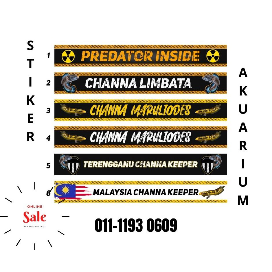 Sticker Akuarium Channa 3FT | Shopee Malaysia
