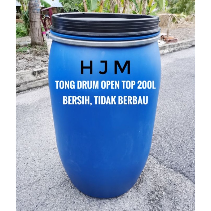 Tong Drum Tong Drum Biru Tong Air Open Top 200 Liter Shopee Malaysia 4379