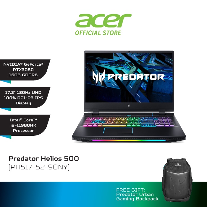 PRE ORDER Acer Predator Helios 500 Gaming Laptop 11th Gen Core i9 RTX 3080 PH517 52 90NY Shopee Malaysia