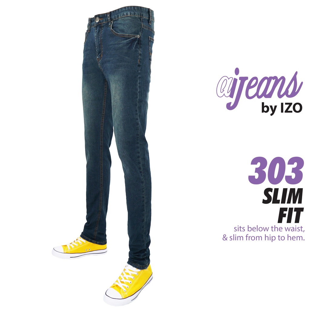 𝐀𝐈 𝐉𝐄𝐀𝐍𝐒 By 𝐈𝐙𝐎 Original Slim Fit Stretchable Unisex Jeans Dark Blue Color Mje303087 Ready
