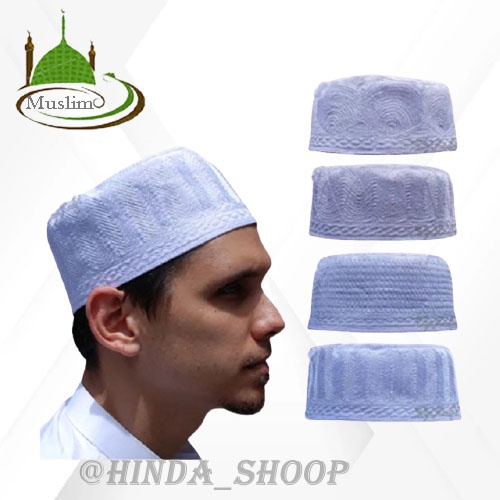 White Peci Hajj Prayer Cap Medina Prayer Cap Adult Peci Shell Peci ...