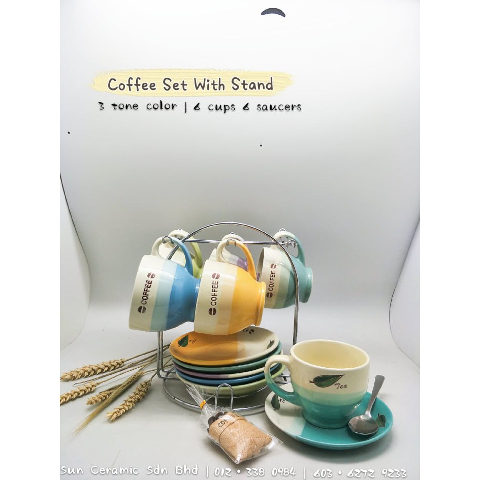 Set Cawan Periuk/Set Cawan Kopi/Set Cawan Teh/Ceramic Cofee Tea Set ...