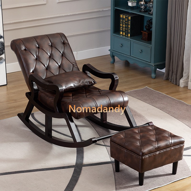 Rocking Chair With Ottoman Solid Wood Reclining Chair Leisure Sofa For   325478c504560834cce9f9fe29bbfcde