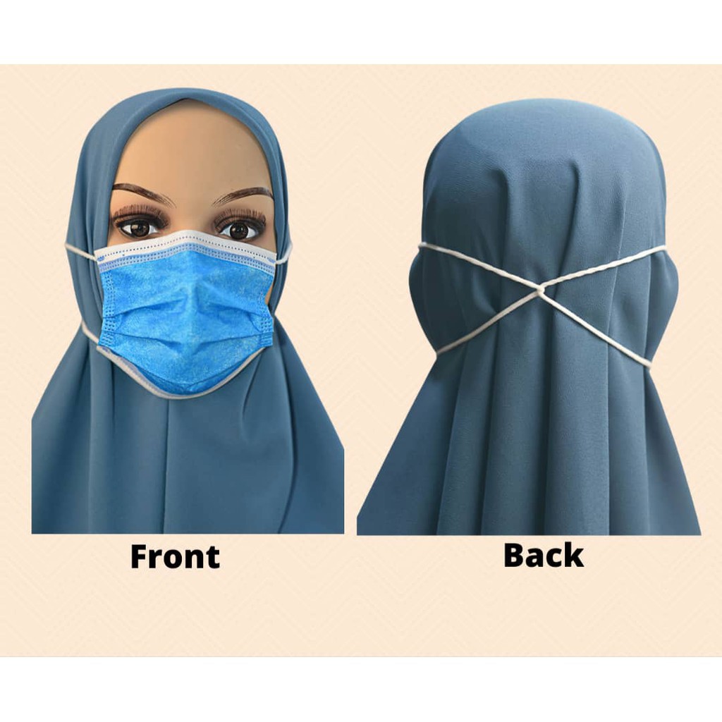 [Ready Stock]50pcs with Box Head Loop Hijab Mask Earloop Mask 3Ply Face ...