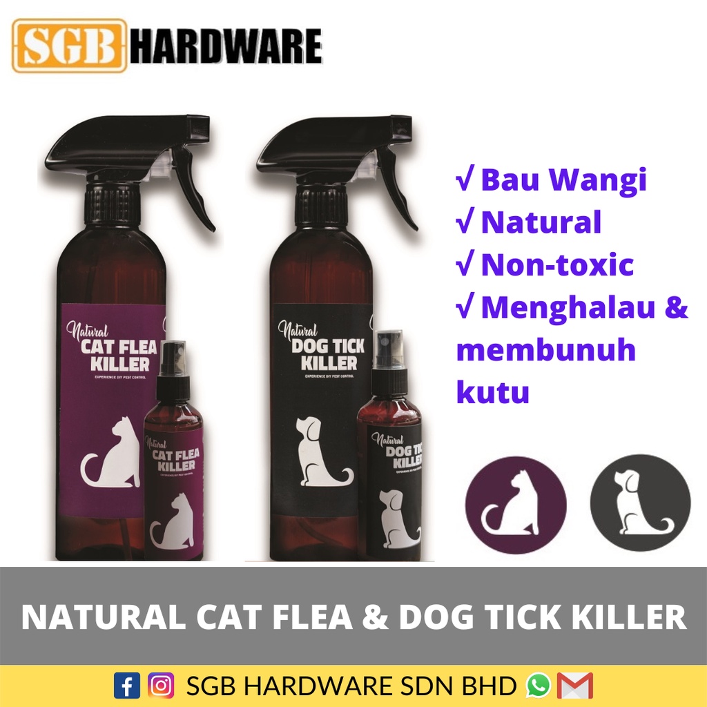 Image showcasing Natural Cat Flea and Dog Tick Killer 100ml / 500ml | Pepijat Kucing ...