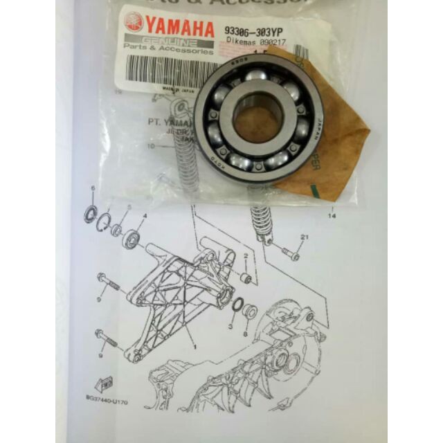 NVX NVX155 AEROX NMAX AEROX 155 NVX BEARING SWING ARM (6303) REAR