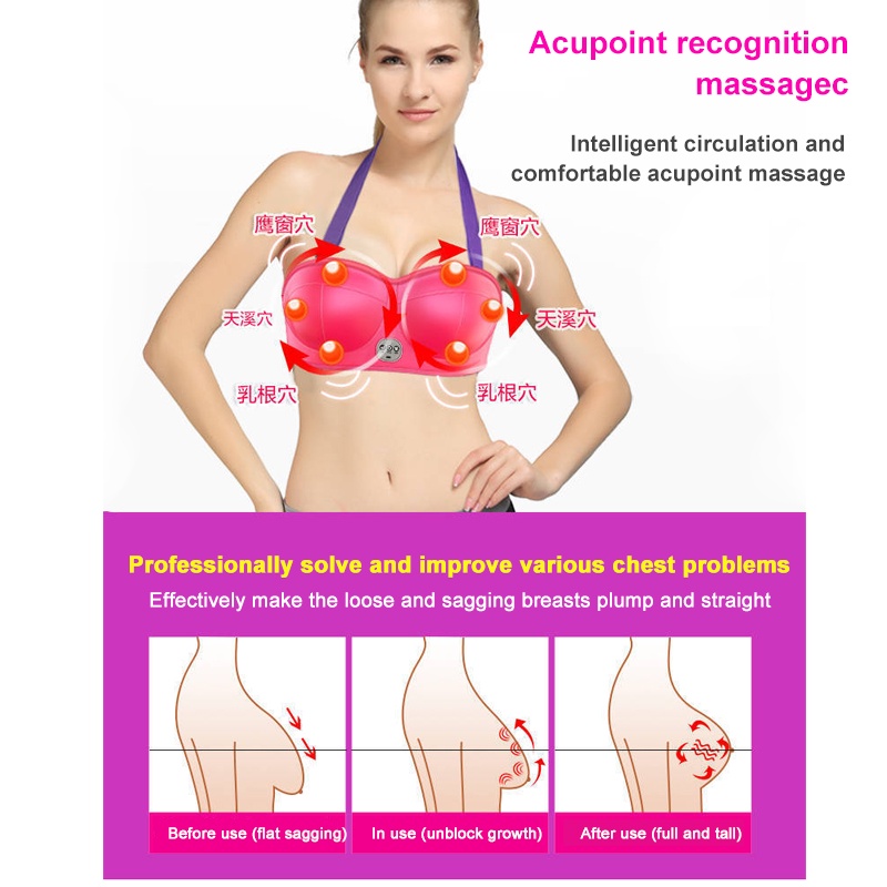 Electric Breast Massager Bra Vibration Breast Heating Massager