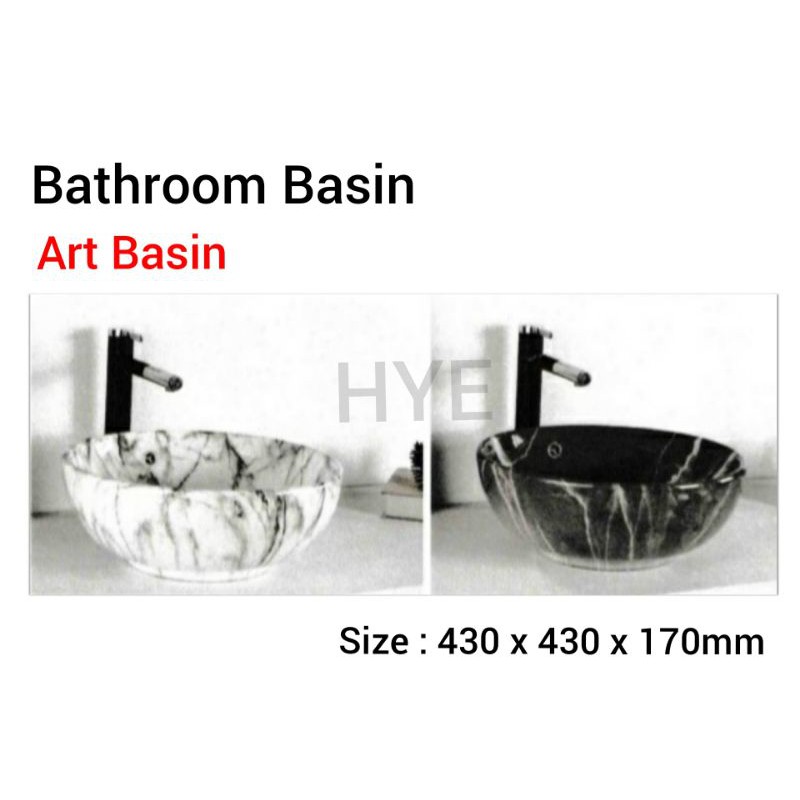 Bathroom Ceramic Art Basin With Marble Line / Counter Top Basin