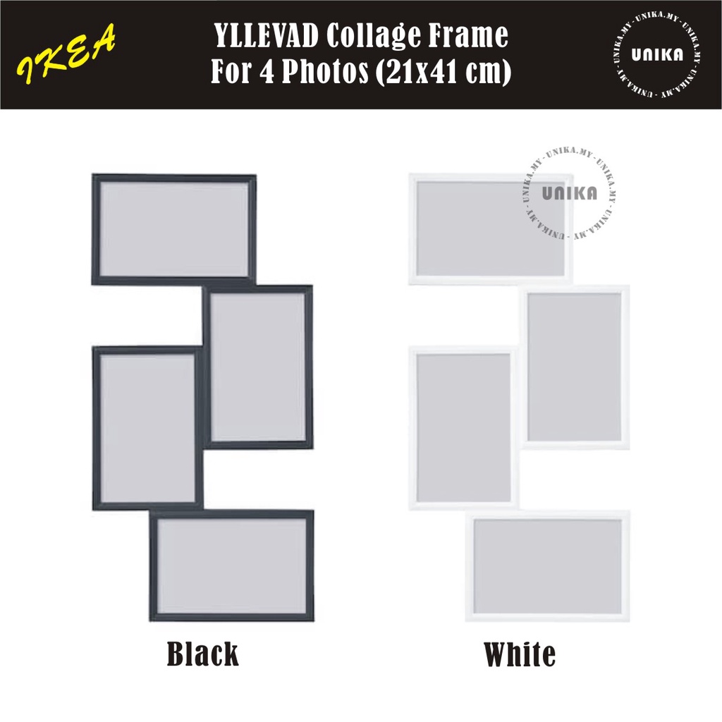 YLLEVAD Collage frame for 4 photos, black - IKEA