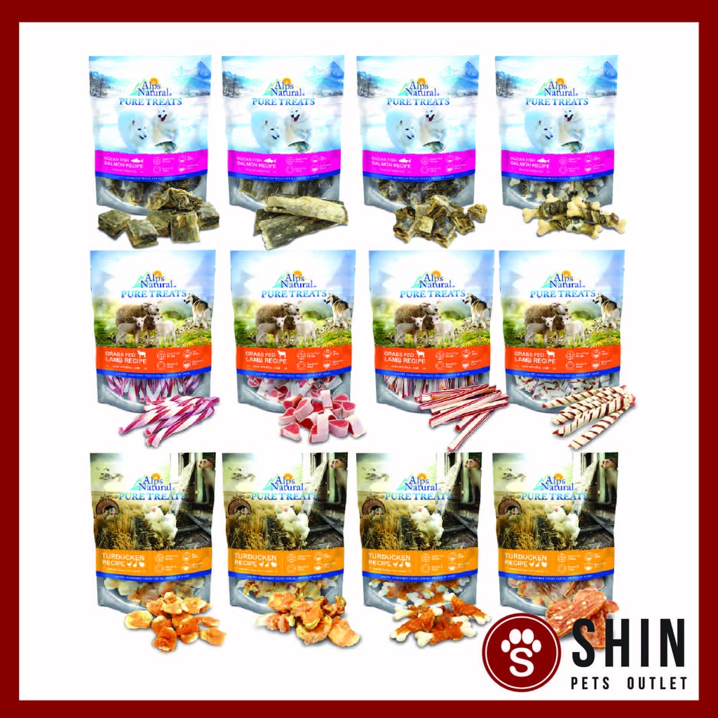 Alps Natural Pure Dog Snacks Dog Treats (Lamb / Salmon / Chicken / Cod ...