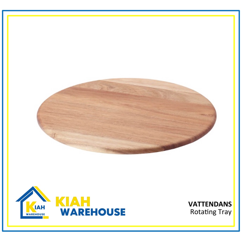 VATTENDANS Lazy Susan Rotating Tray Solid Wood Serve Tray Papan Pusing
