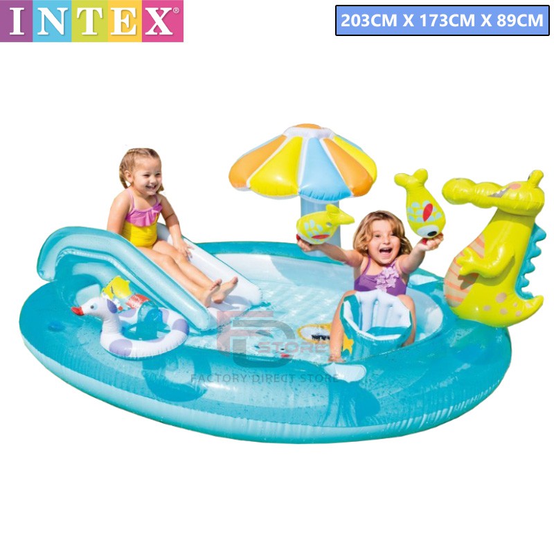 INTEX 57129 Alligator Play Inflatable Children Spray Kiddie Wading ...