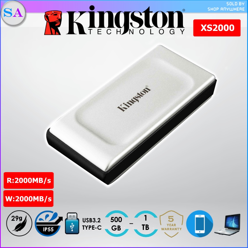 Kingston XS2000 External Solid State Drive SSD USB TypeC 3.2 Gen 2x2 SXS2000 Portable Drive