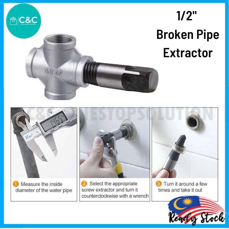 -Ready Stock- Broken Pipe Extractor Plumber Tools Broken Pipe Remove ...