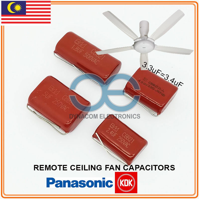 Panasonic/KDK Ceiling Fan Condenser Capacitor 1.8uF 2.4uF 3.3uF 5uF
