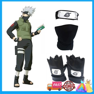 Naruto Anime Hatake Kakashi Cosplay Costume Vest Jacket Long Sleeve Top  Trousers Set Halloween Party Fancy Dress Outfits For Mens